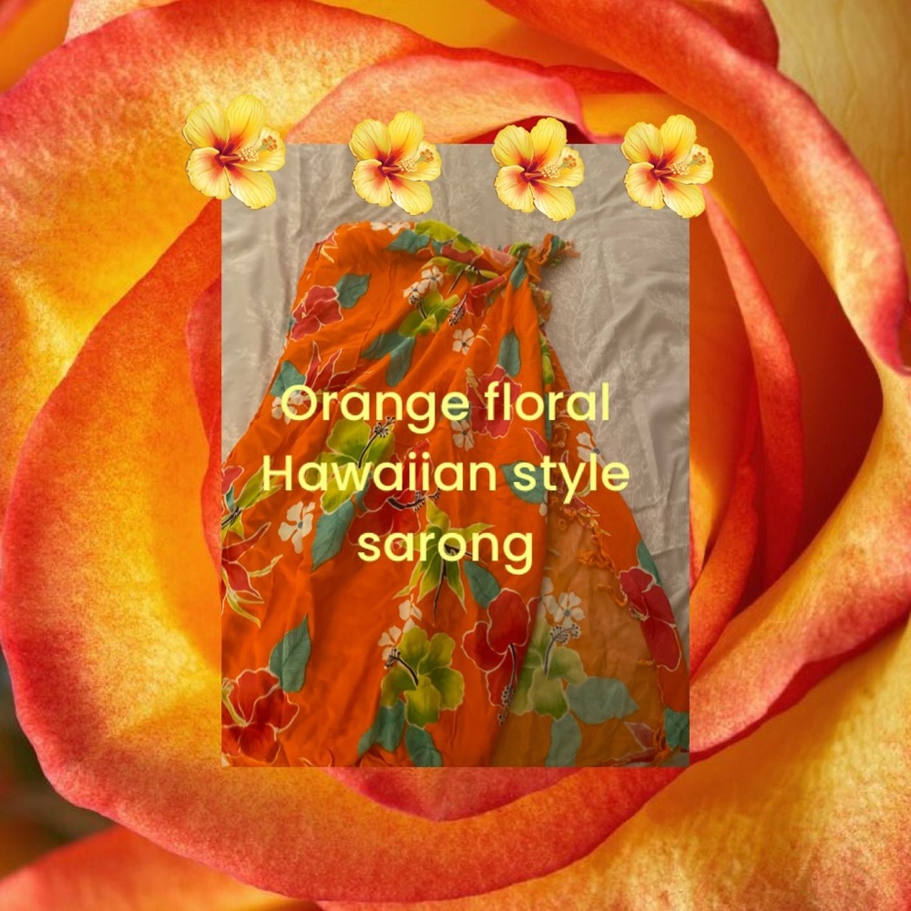 COPY - 🏵🏵Orange Hawaiian floral Sarong/wrap🏵🏵